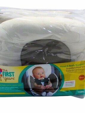 The First Years Reversible Baby Head & Body Support – Grey & White – Original Pa